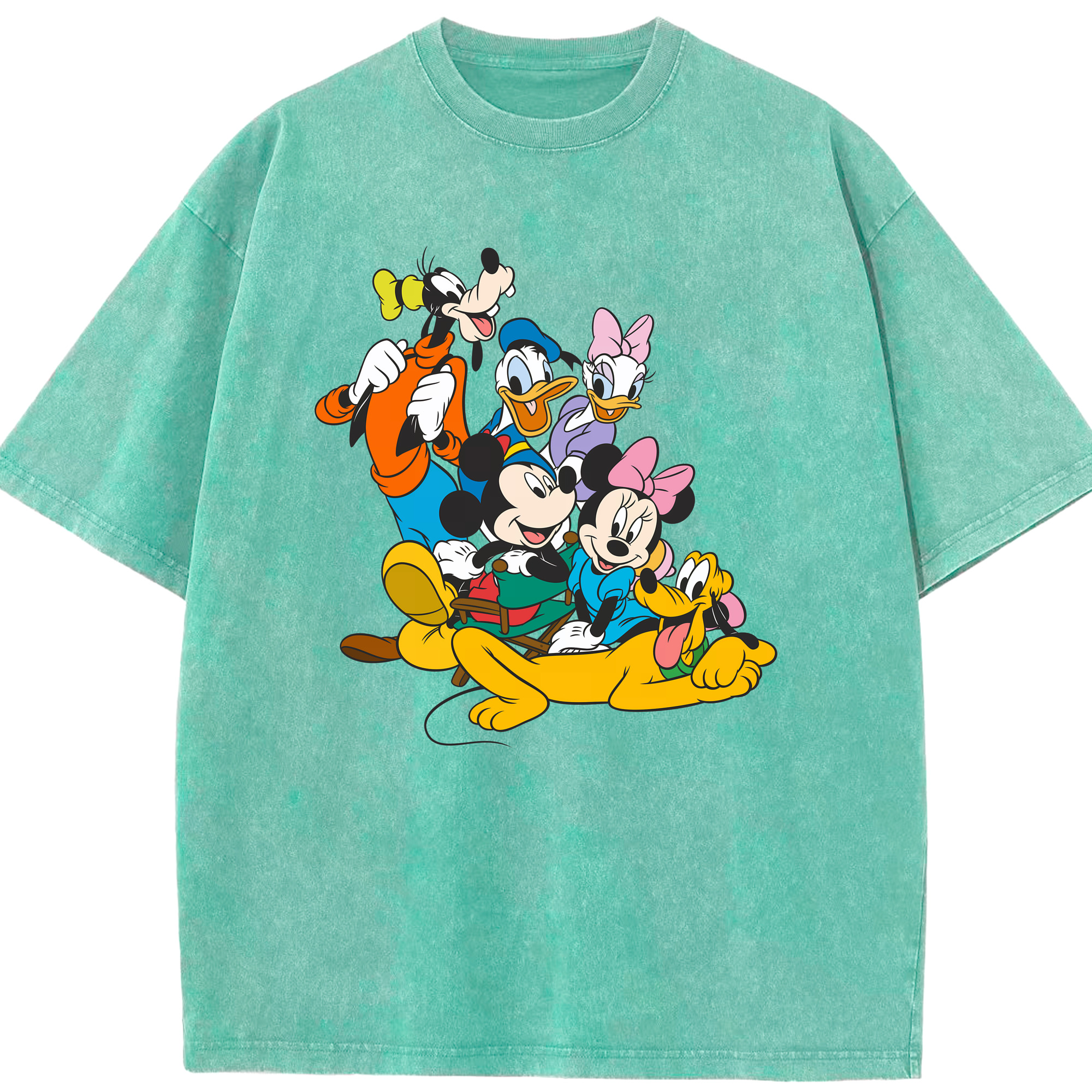 （画像用） ミッキーマウス Mickey Mouse 綿100% ヴィンテージ風 半袖Tシャツ（フロントプリント）